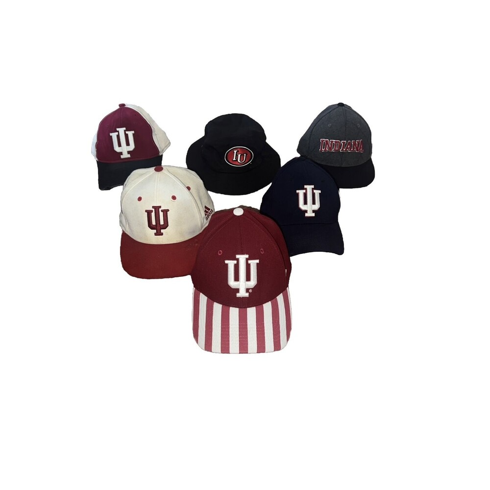 Vintage Lot Of 5 Indiana Hoosiers hats. Adidas Zephyr Other Brands
